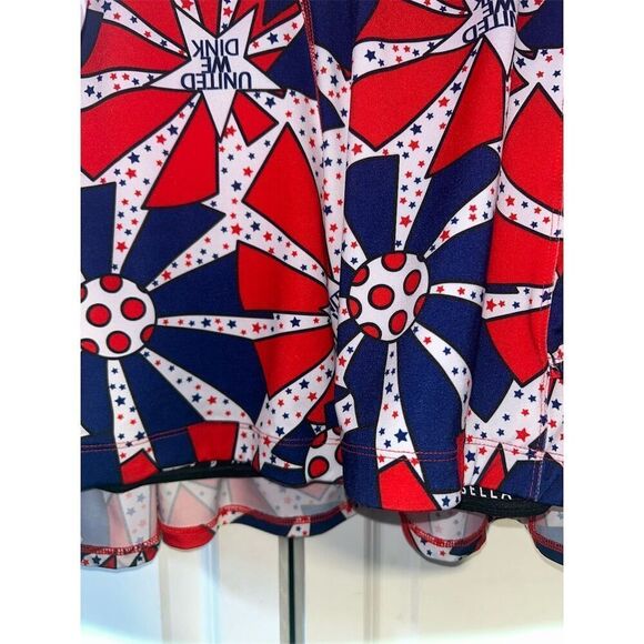 Pickleball Bella Women's XL Skort Stars Red White Blue A-Line Short - Picture 4 of 9